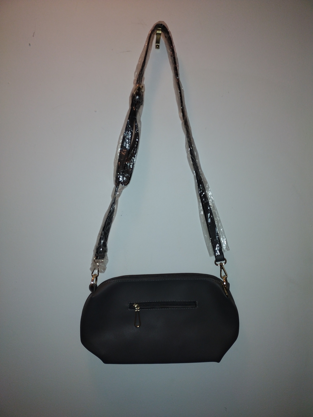 Women’s Black Crossbody Bag with Gold Hardware
